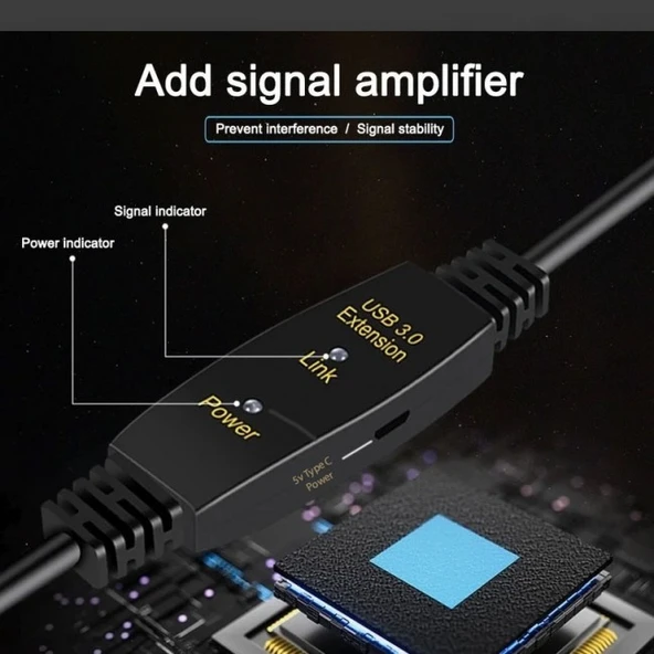 Usb 3.0 extension güçlendirilmiş uzatma kablosu 15m USB 3.0 uzatma kablosu - 4