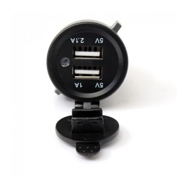 Montajlanabilir araba tekne için dual usb şarj soketi 5v 2.1A 12-24v - Resim 2