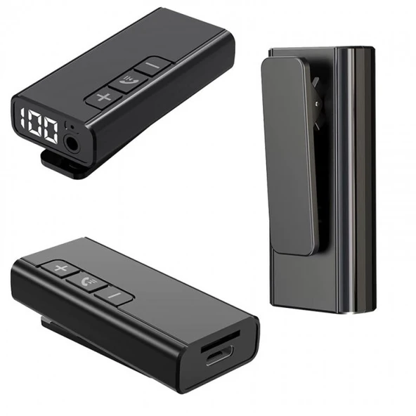 Bluetooth 5.1 Kablosuz Handsfree mikro hafıza kart girişli aux bluetooth - Resim 3