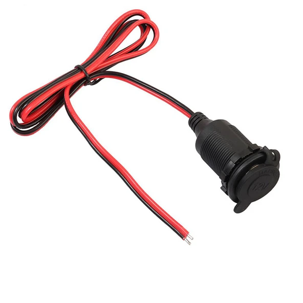 Montajlanabilir araç dişi çakmak soketi vidalı şarj soketi 1m kablolu - Resim 2