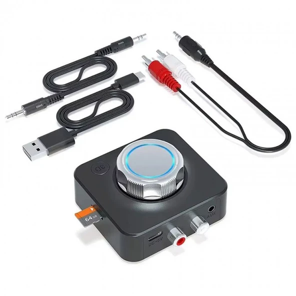 mikro hafıza kart girişli Bluetooth 5.1 kablosuz Ses Alıcısı - 5