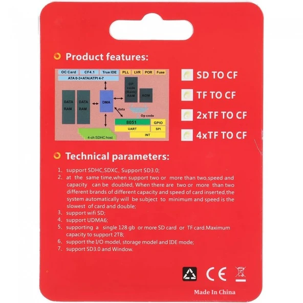 SD to CF Kart Dönüştürücü Adaptör Compact Flash Tip I Çevirici - Resim 5