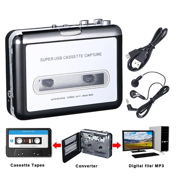 walkman Kaset çalar ezcap kasetten bilgisayara mp3 kayıt kaset capture - Resim 6