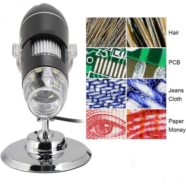 usb Kablolu el tipi dijital mikroskop 8 ledli endoskop kamera - Resim 3