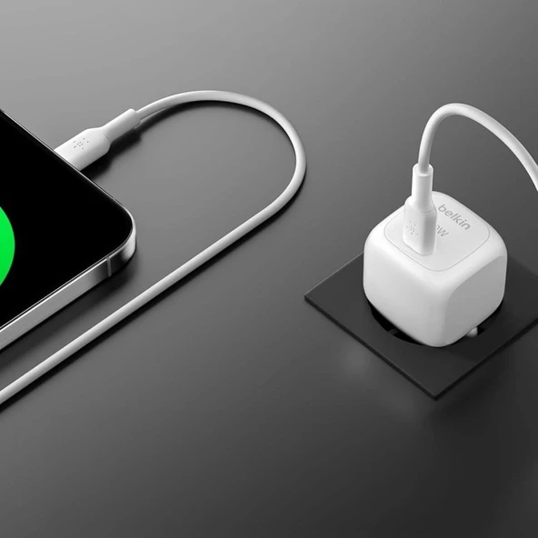 Belkin Boost Compact USB-C PD 3.1 30W Şarj Cihazı, Beyaz - Resim 8