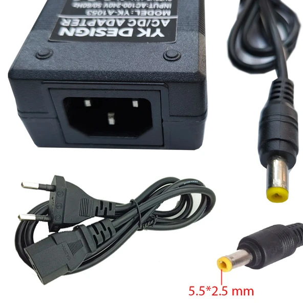 12V 7A  5.5*2.5mm Standart uç adaptör 12 volt 7 amper AC-DC Adaptör - Resim 2