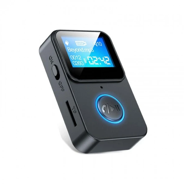 Mikro hafıza kart girişli  Bluetooth 5.0 Ses Alıcısı Verici LED Ekranlı mp3 çalar ürün görseli