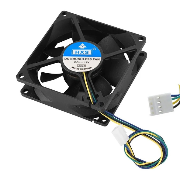 12v 8cm 4 pinli kasa fanı DC 12v 8x8x2.5cm 4 pin fan - Resim 4