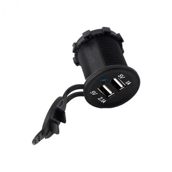 Montajlanabilir araba tekne için dual usb şarj soketi 5v 2.1A 12-24v - Resim 5