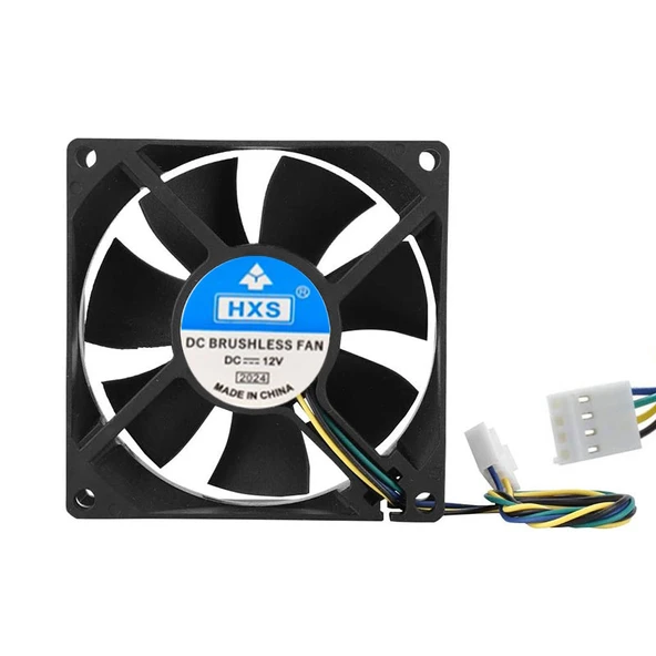 12v 8cm 4 pinli kasa fanı DC 12v 8x8x2.5cm 4 pin fan - Resim 2