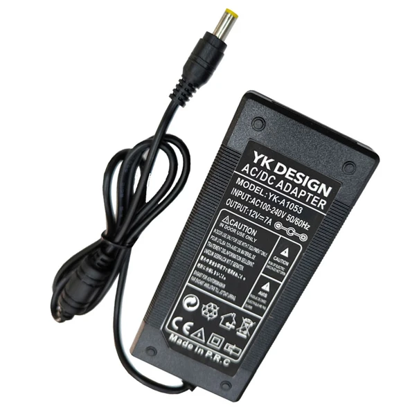 12V 7A  5.5*2.5mm Standart uç adaptör 12 volt 7 amper AC-DC Adaptör ürün görseli