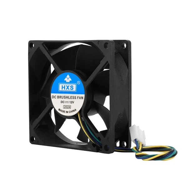 12v 8cm 4 pinli kasa fanı DC 12v 8x8x2.5cm 4 pin fan ürün görseli 1