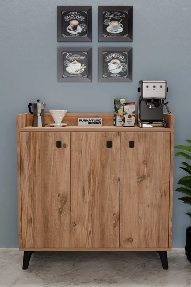 Milan Kahve Köşesi Mutfak Dolabı Çok Amaçlı Kiler Erzak Dolabı