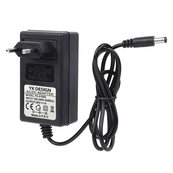 26v 1A şarjlı Süpürge adaptörü AC-DC 26 volt 1 amper şarjlı süpürge adaptörü - Resim 3