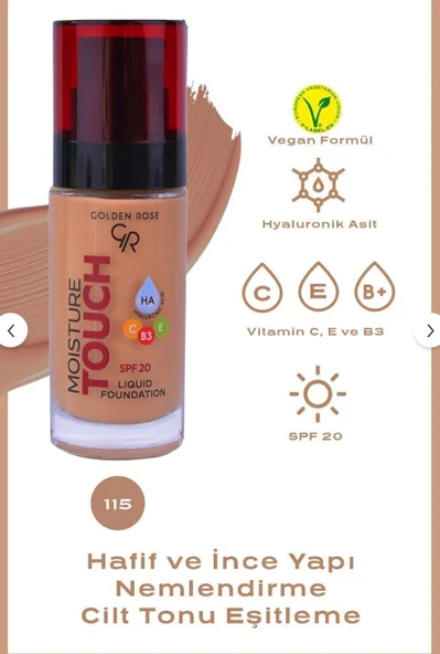 Golden Rose Moisture Touch Liquid Foundation Spf 20 No:115 - 1