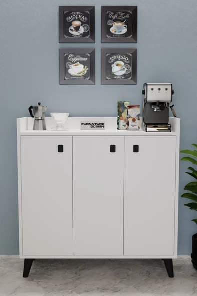 Milan Kahve Köşesi Mutfak Dolabı Çok Amaçlı Kiler Erzak Dolabı