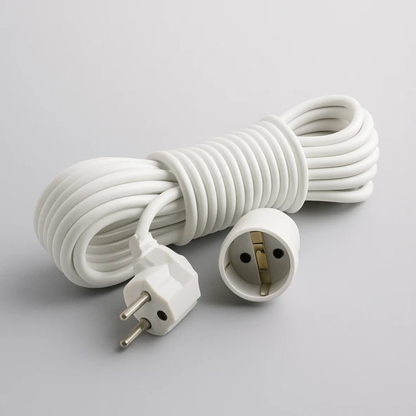 Seyyar Uzatma Kablosu 10 Metre Dişi-Erkek Fişli F19C Kalın Priz Prizli Sanayi Bahçe Elektrik Kablosu - Resim 3