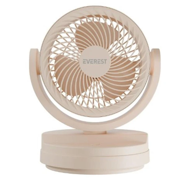 Everest EFN-509 Krem- Kahve 7 İnç 3 Kademeli 2100 RPM Hız Duvar Tıpı Ve Masaüstü Usb Fan ürün görseli