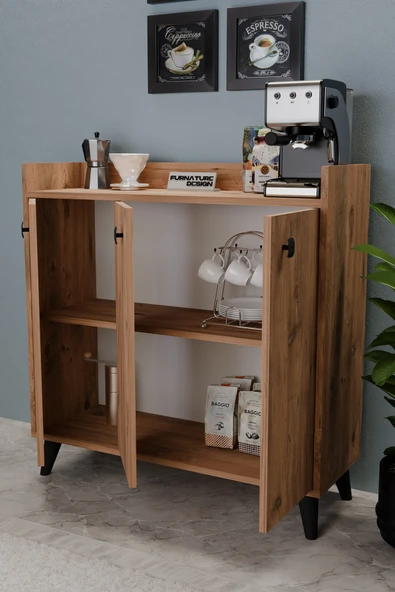 Milan Kahve Köşesi Mutfak Dolabı Çok Amaçlı Kiler Erzak Dolabı - 2