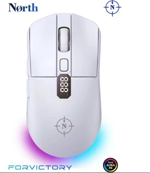 North Odin Pro WL Beyaz 26K DPI 750 IPS 70G UltraLight RGB Kablosuz Gaming Mouse ürün görseli
