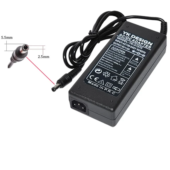 5v 2A standart uçlu adaptör 5 volt 2 amper 5.5*2.5mm standart uçlu adaptör - Resim 2