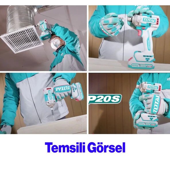 Şarjlı Akülü Vidalama Matkap 2'li Set 20 V 4.0 Ah Batarya Darbeli Vidalama Matkap Vida Sıkma Sökme - Resim 7