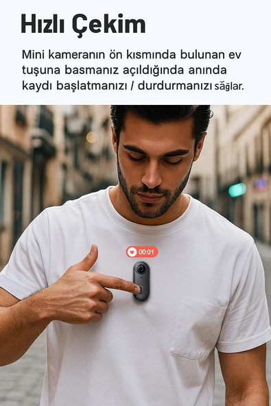 QASUL 1080P Cep Mini Spor Vücut Kamerası Taşınabilir Kask Vlog Kamera  Wifi Kablosuz APP Kontrol - 5