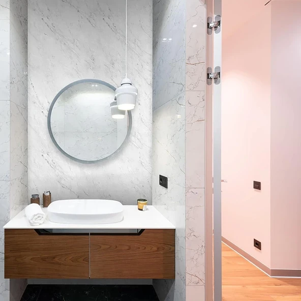 Mermer Desenli Mutfak Duvar Kağıdı Sticker - 5m X 60cm: Su Ve Yağa Dayanıklı, Yüksek Sıcaklık Esnekliğine Sahip Tezgah, Dolap, Ocak Yenileme Folyosu T10 - Resim 8