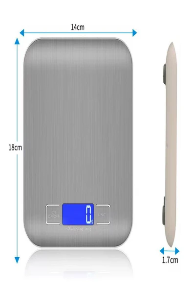 ULTRATEKNO 1 Gr - 5 Kg Kapasiteli Dijital Ekranlı Kaliteli Metalik Hassas Elektronik Mutfak Terazisi / Tartısı - 2