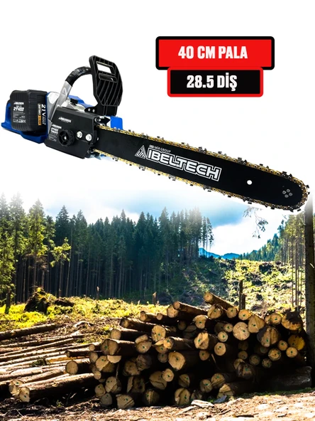 Germany Style İbeltech Çift Akülü Şarjlı 15 Pilli Zincirli Ağaç Odun Kesme Makinesi Testeresi Akülü - 2