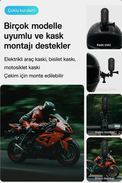 QASUL 1080P Cep Mini Spor Vücut Kamerası Taşınabilir Kask Vlog Kamera  Wifi Kablosuz APP Kontrol - 6