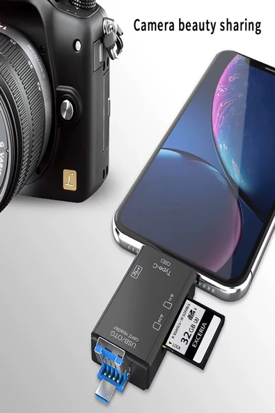 ULTRATEKNO 6in1 Tablet Telefon Uyumlu Micro SD Hafıza Kartı ve USB Flash Bellek , Klavye , Mouse OTG Çevirici - 7