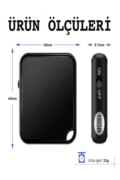 ULTRATEKNO GS55 Dünyanın en incesi Kristal Mikrofonlu Kulaklıklı 32 Gb Hafızalı Ev Işyeri 1Dinleme Cihaz - 3