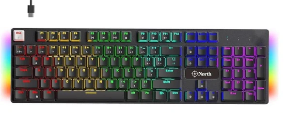 North Shield Blue Switch Türkçe Q RGB Mekanik Gaming Klavye ürün görseli