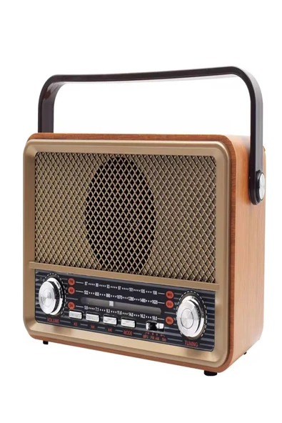 Kemai MD-511BT Nostaljik görünümlü Ahşap Radyo Bluetooth Hoparlör USB TF FM Radyo - 5