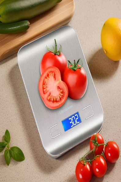 ULTRATEKNO 1 Gr - 5 Kg Kapasiteli Dijital Ekranlı Kaliteli Metalik Hassas Elektronik Mutfak Terazisi / Tartısı