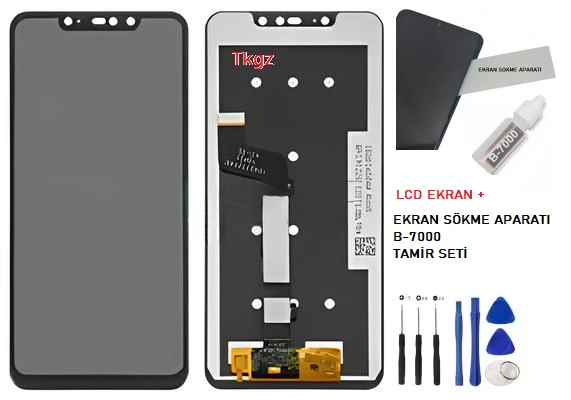 Tkgz Xiaomi Redmi NOTE 6 PRO Uyumlu Lcd Ekran Dokunmatik SERVİCE PACK + HD Nano Ekran Korucu - Resim 2
