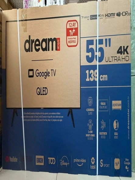 DREAMSTAR 55'' 140CM 4K ULTRA HD SMART GOOGLE TV UYDULU LED TV