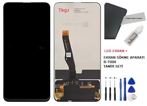 Tkgz Huawei P Smart Z Uyumlu Lcd Ekran Dokunmatik SERVİCE PACK + HD Nano Ekran Korucu - Resim 2