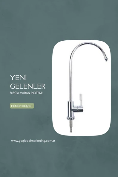 Faucet Su Arıtma Cihazı Lüks Musluk – 360° Döner Borulu, Parlak Krom Kaplama, Standart Arıtma Sistemlerine Uyumlu ürün görseli