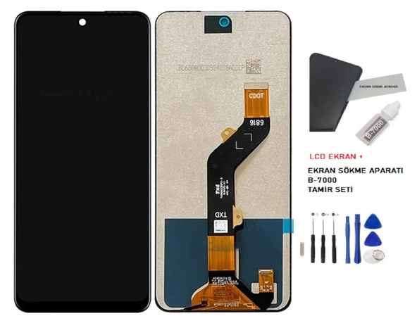 Tkgz Infinix HOT 20 Play  Uyumlu Lcd Ekran Dokunmatik SERVİCE PACK + HD Nano Ekran Korucu - Resim 2