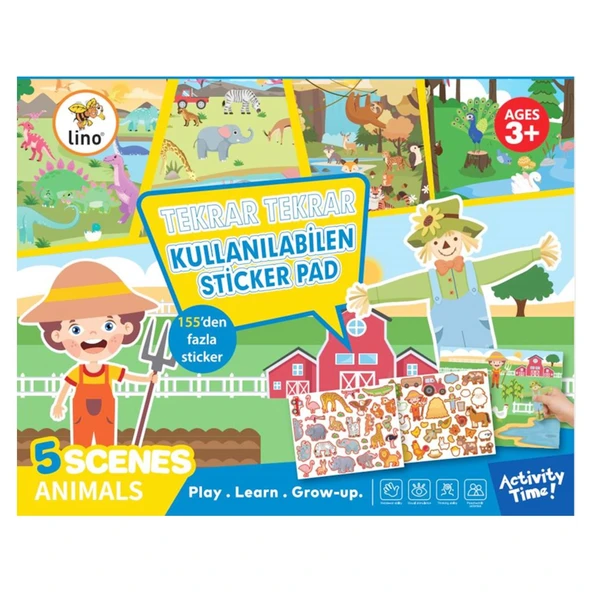 Lino Tekrar Kullanılabilen Sticker Pad Hayvanlar (LS-600) ürün görseli
