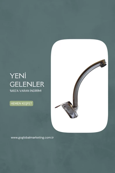 360° Döner Borulu Evye Bataryası – Paslanmaz Gövde, Su Tasarruflu, Şık ve Dayanıklı Mutfak Musluğu ürün görseli