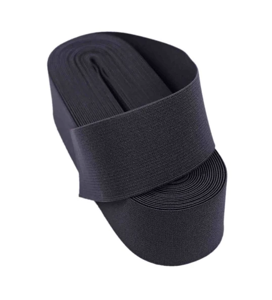 Lastik GENİŞ Siyah 8cm geniş bel 3mt Şort, Paça,kol Ve Don Lastiği 1 Paket 3 Mt - 3