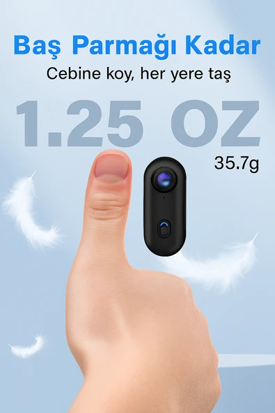 UHD 4K WiFi Vlog Kamera 30M Su Geçirmez Geniş Açı Lens Dahili Pil Manyetik Askılı - 7