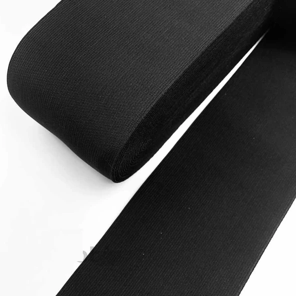 Lastik GENİŞ Siyah 8cm geniş bel 3mt  Şort, Paça,kol Ve Don Lastiği 1 Paket 3 Mt