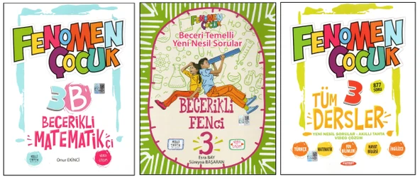 FENOMEN Ç. 3. SINIF 3B BEÇERİKLİ MATEMATİKÇİ+FENCİ+KURMAY TÜM DERSLER (3 SINIF)