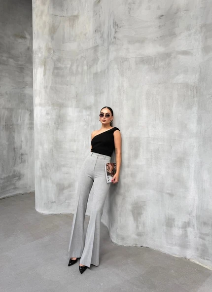 230 Gr Poly Viscose Full Lycra İspanyol Paça Pantolon ürün görseli