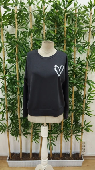 Kadın Uzun Kollu Bisiklet Yaka Viskon Iki Iplik Bluz - Resim 4