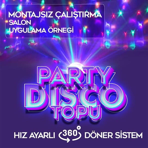 Ledx GM-0803B Sihirli Led Dönen Disko Topu Hoparlör Kablosuz USB/Mp3/Bluetooth Kumandalı 360 Derece - 4